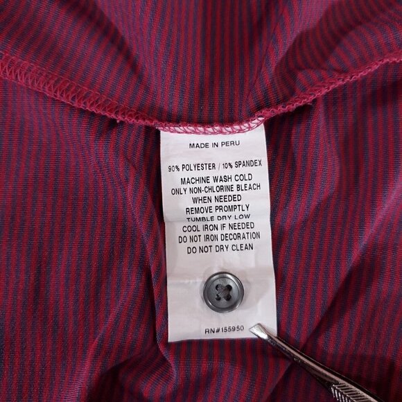 Greyson Mens Small Bird Embroidery Golf Ball Striped S/S Performance Polo Shirt - Picture 10 of 13